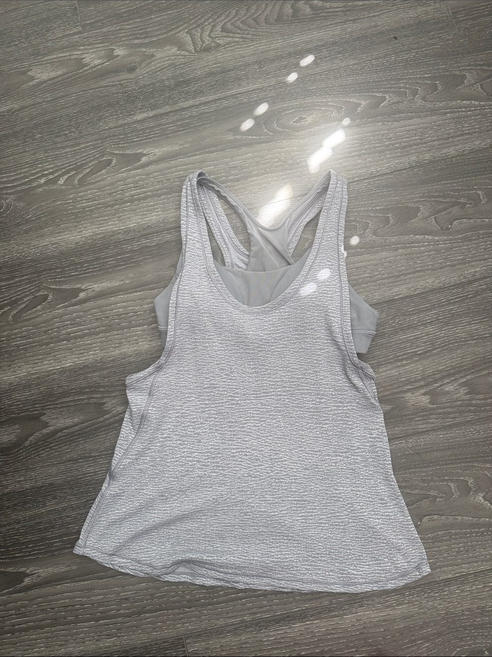 lululemon athletica Light Gray Racerback Tank Top with bra and pads